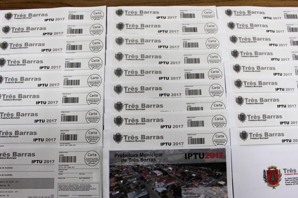 Distribuição dos carnês do IPTU já começou em Três Barras
