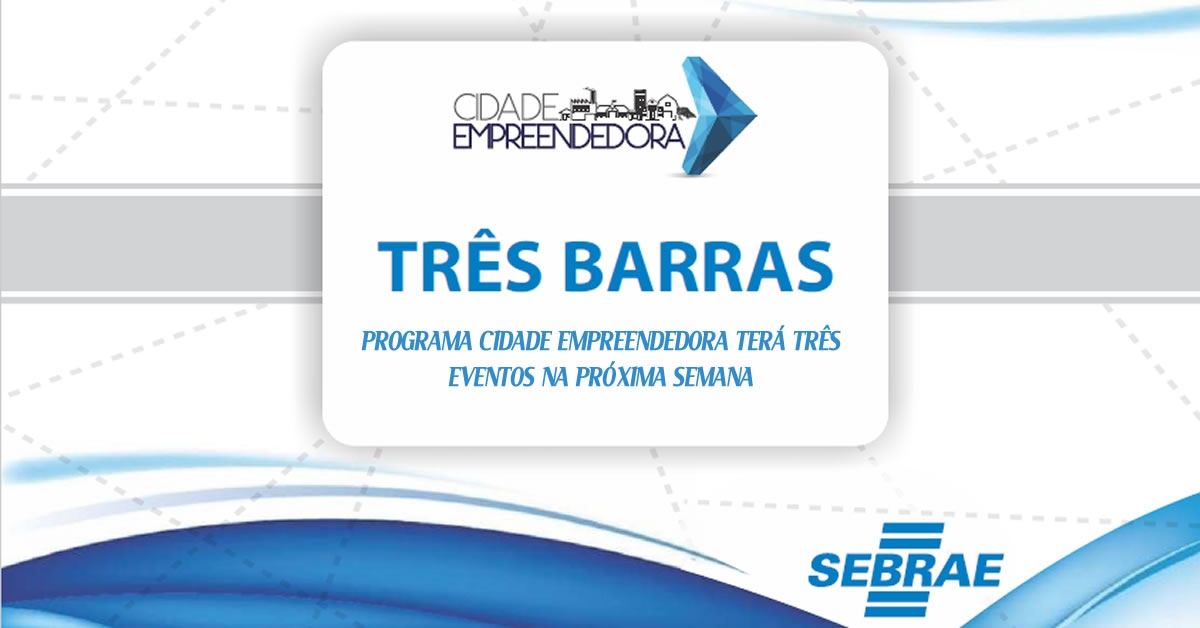 Programa Cidade Empreendedora terá três eventos na próxima semana