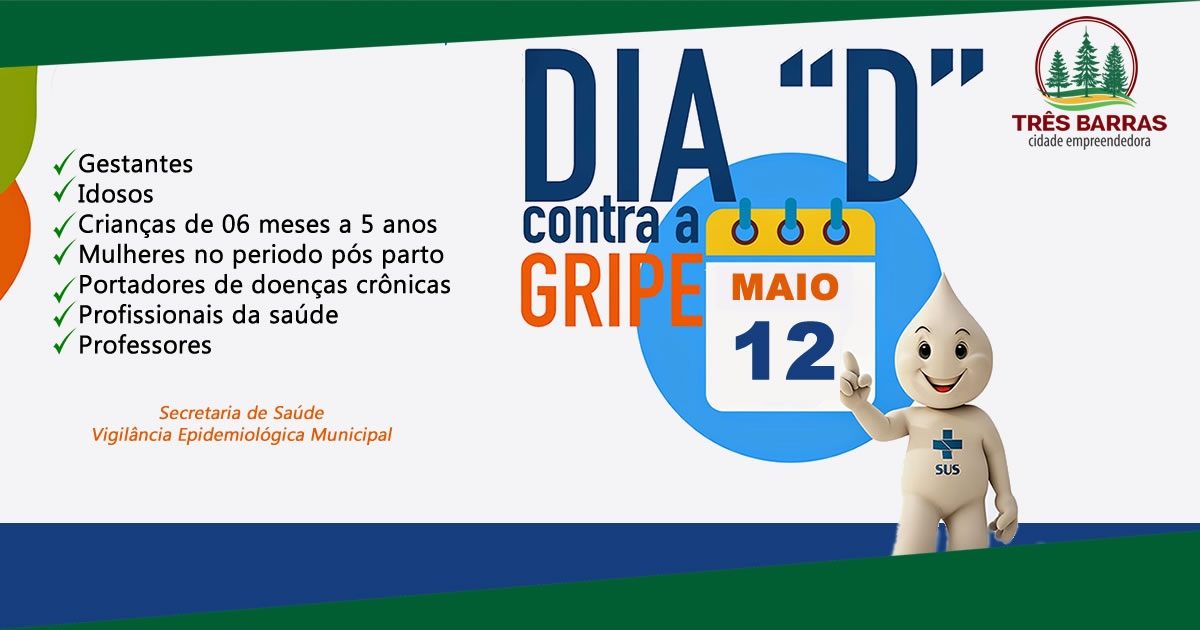 Dia “D” contra gripe será neste sábado; cobertura vacinal está em 43,05% do público prioritário