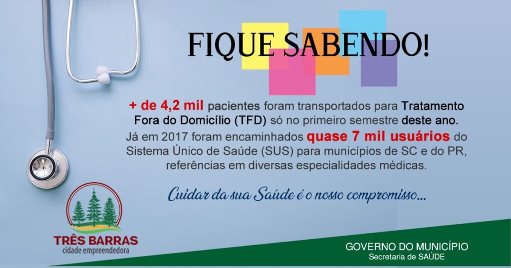Em seis meses, Saúde de Três Barras transportou mais de 4,2 mil pacientes para TFD