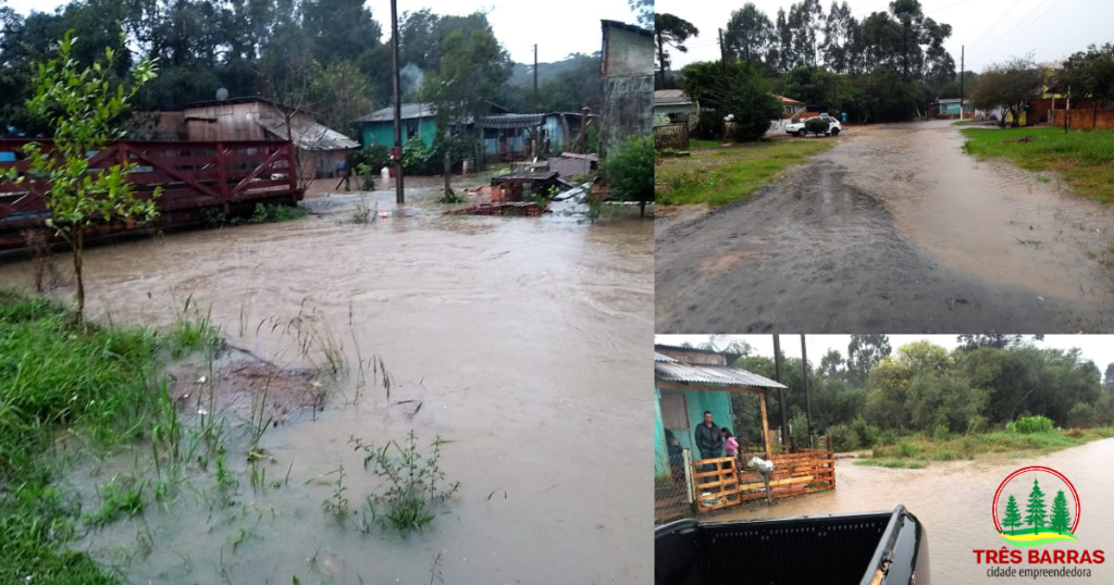 Três Barras: há pontos de alagamentos no bairro João Paulo II