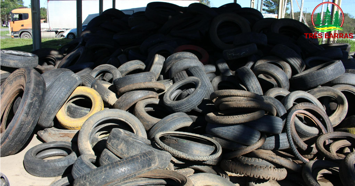 Mais de 1700 pneus em desuso foram recolhidos em Três Barras