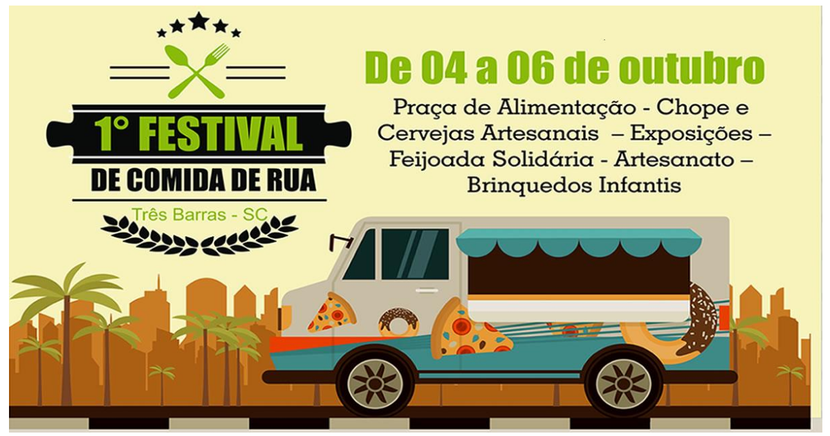 Três Barras terá 1° Festival de Comida de Rua em outubro