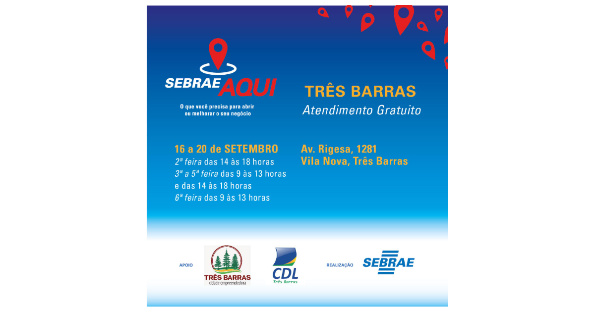 Unidade móvel do Sebrae estará em Três Barras para orientar a população