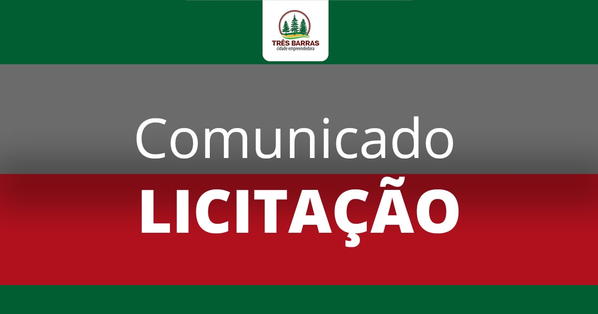 Urgente: comunicado sobre a reabertura de prazo de licitação