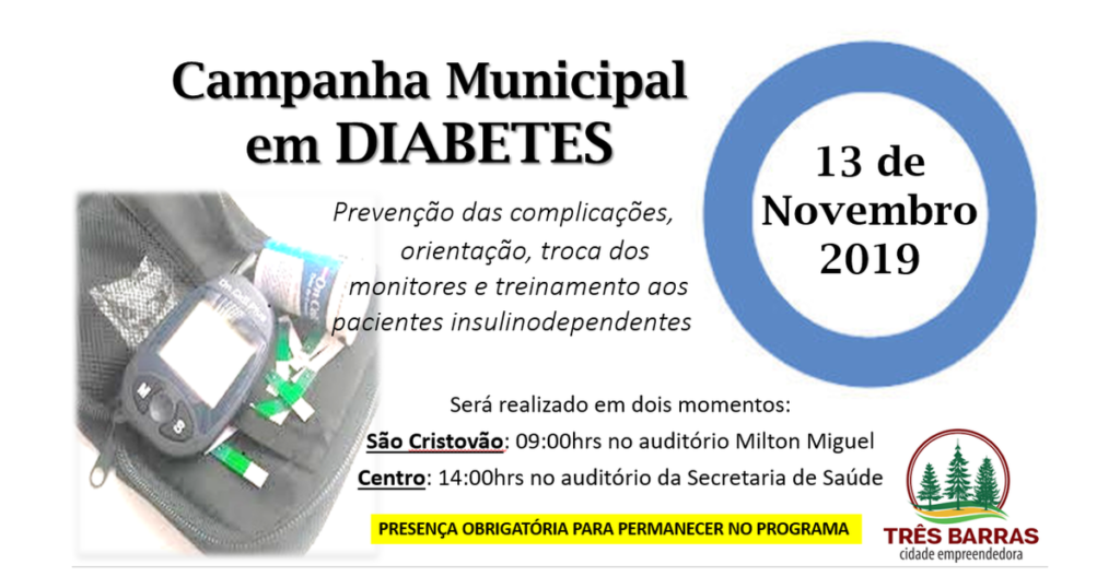 Orientações sobre o uso correto da insulina abrem a programação do Dia Mundial do Diabetes nesta quarta-feira