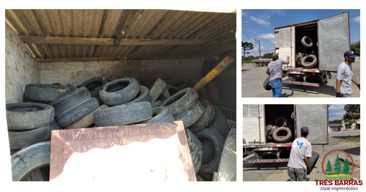 Prefeitura realiza coleta de 150 pneus em desuso no distrito de São Cristóvão