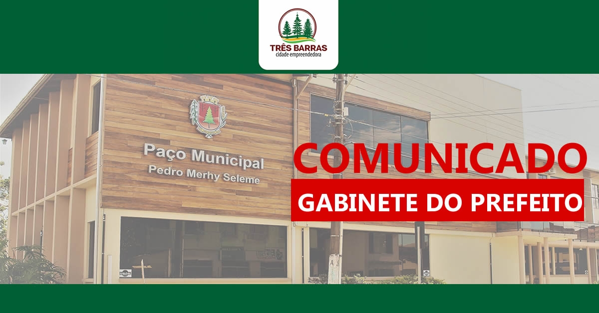 Não haverá atendimento do prefeito nesta quarta-feira