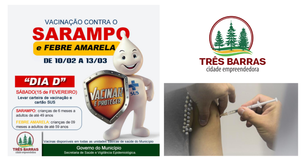Dia “D” de vacinação contra o Sarampo e Febre Amarela é neste sábado