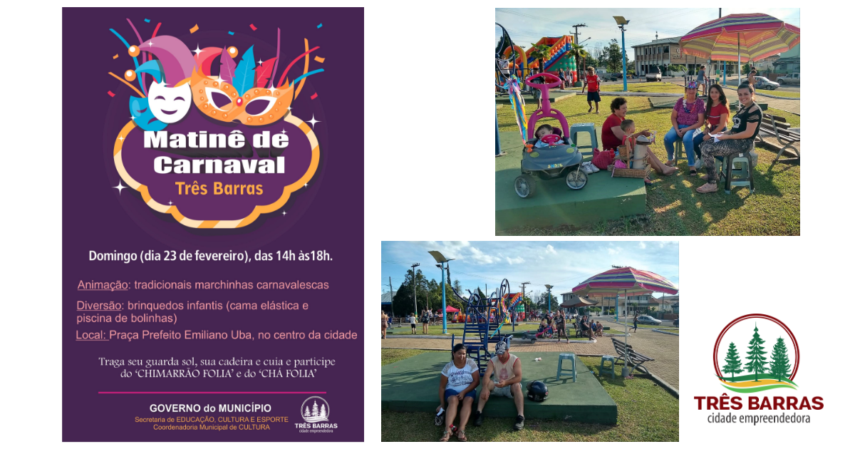 Matinê na praça será atração de Carnaval no próximo domingo em Três Barras