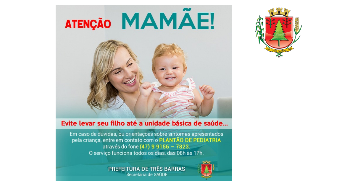 Saúde de Três Barras oferece Plantão de Pediatria via telefone