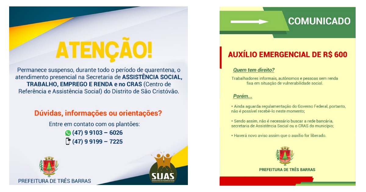 Assistência Social e CRAS permanecem atendendo em regime de plantão; auxílio emergencial ainda não está sendo pago