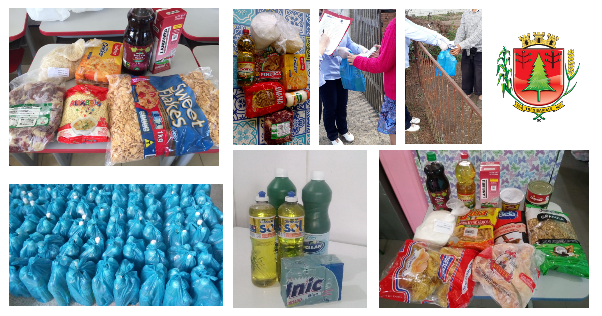 Kits de alimentos e limpeza atendem estudantes e famílias carentes em Três Barras