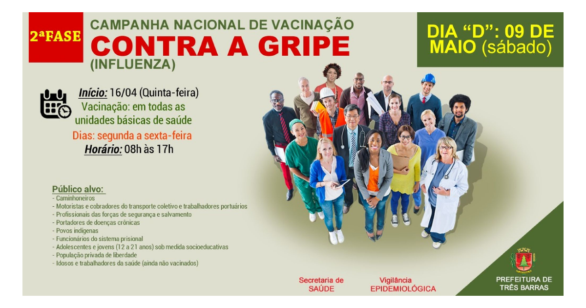 Saúde de Três Barras recebe novo lote com mil doses da vacina contra a gripe