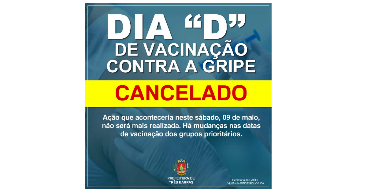 Dia D de contra a gripe está cancelado; vacinação tem novas datas para os grupos prioritários