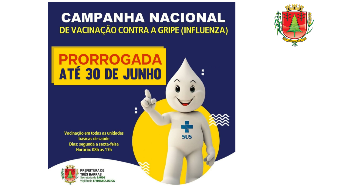 Vacinação contra a gripe (Influenza) é prorrogada até o final de junho