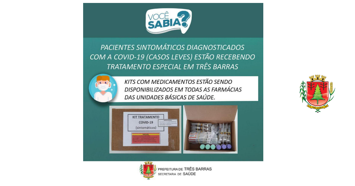 Três Barras disponibiliza medicamentos para pacientes sintomáticos diagnosticados com a covid-19
