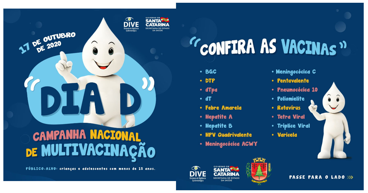 Três Barras: sábado é dia D de vacinação contra a pólio e multivacinação