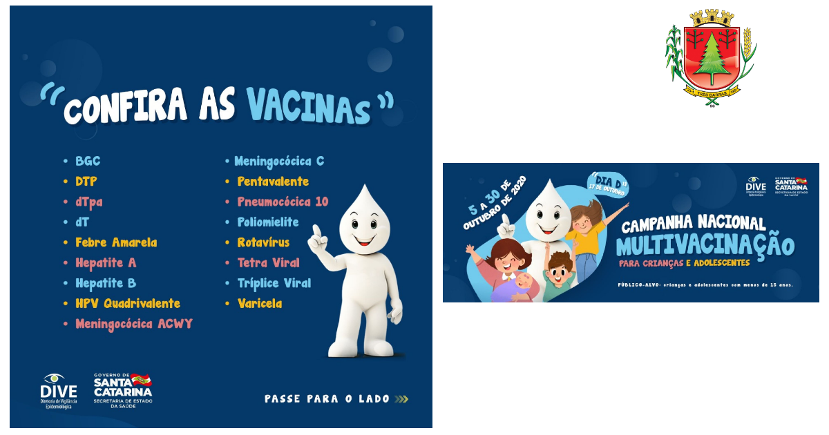 Vacinação contra a pólio e multivacinação acontece em todas as unidades de saúde de Três Barras