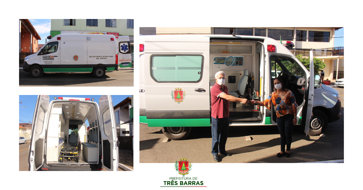 Prefeitura de Três Barras incorpora nova ambulância à frota municipal
