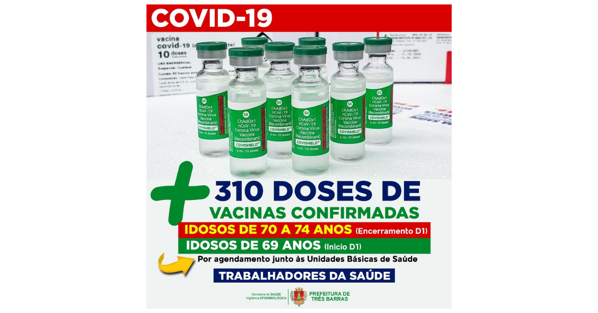 Saúde de Três Barras realiza vacinação neste domingo, mas apenas por agendamento