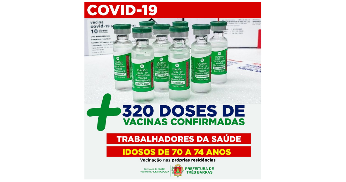 Vacinação de idosos de 70 a 74 anos terá continuidade com a chegada de novas doses