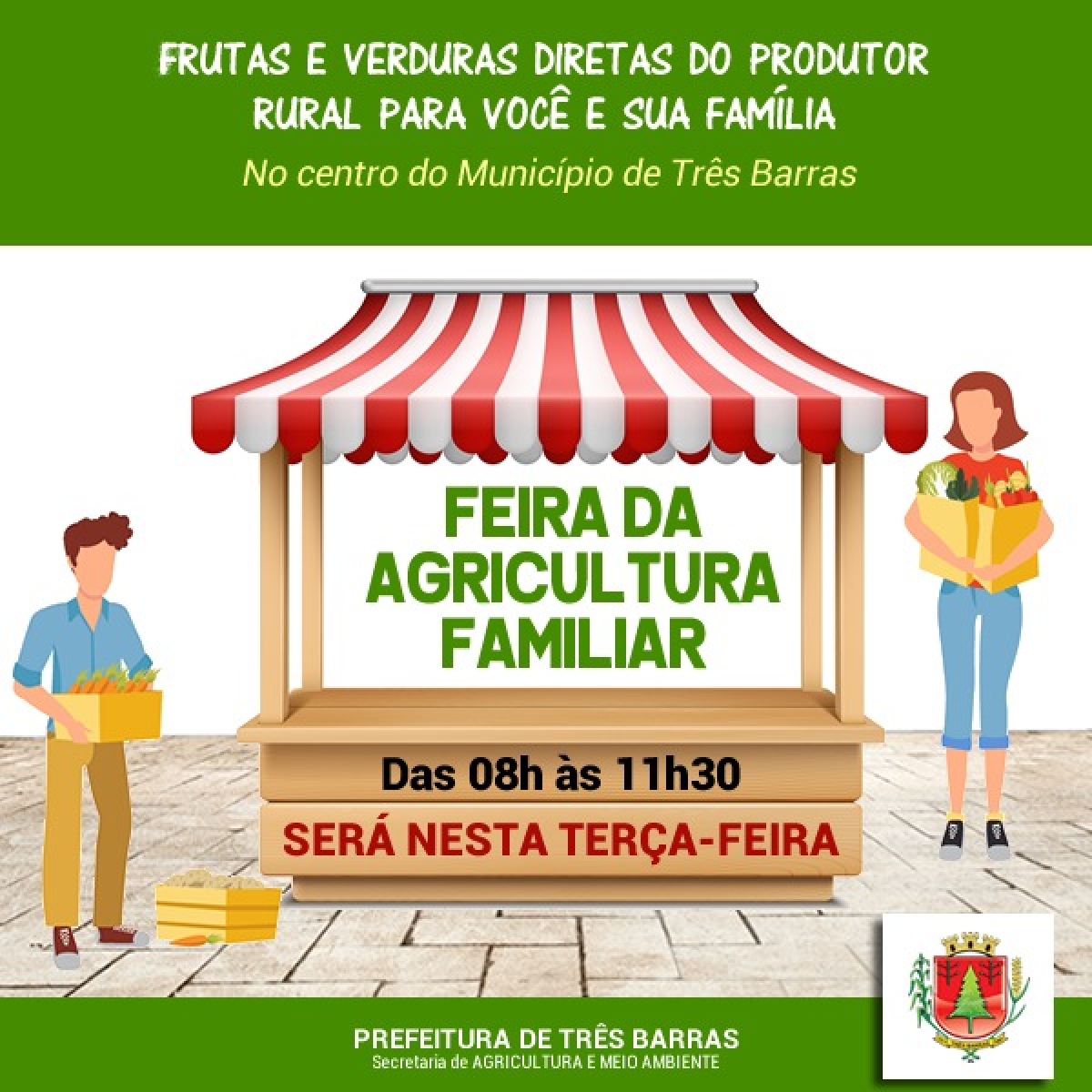 DEVIDO FERIADO, FEIRINHA DA AGRICULTURA FAMILIAR DE TRÊS BARRAS É ANTECIPADA PARA ESTA TERÇA-FEIRA