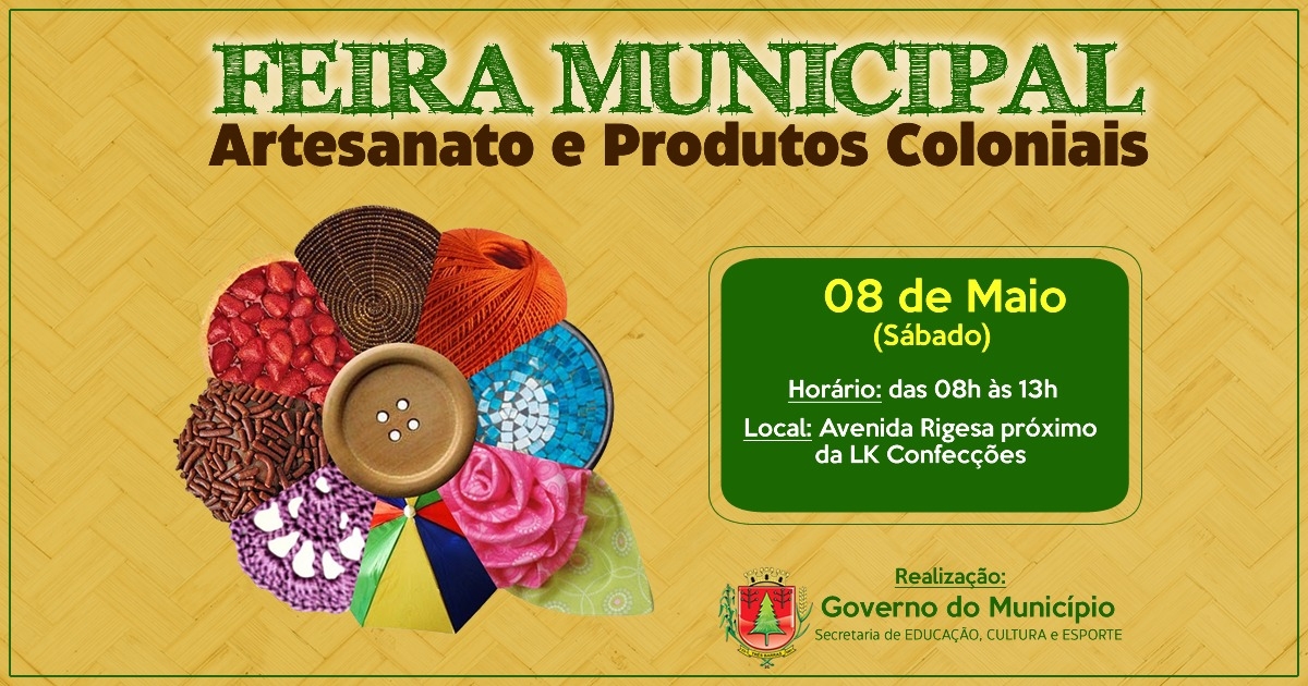 PREFEITURA DE TRÊS BARRAS ANUNCIA RETORNO DA TRADICIONAL FEIRA DE ARTESANATO E PRODUTOS COLONIAIS