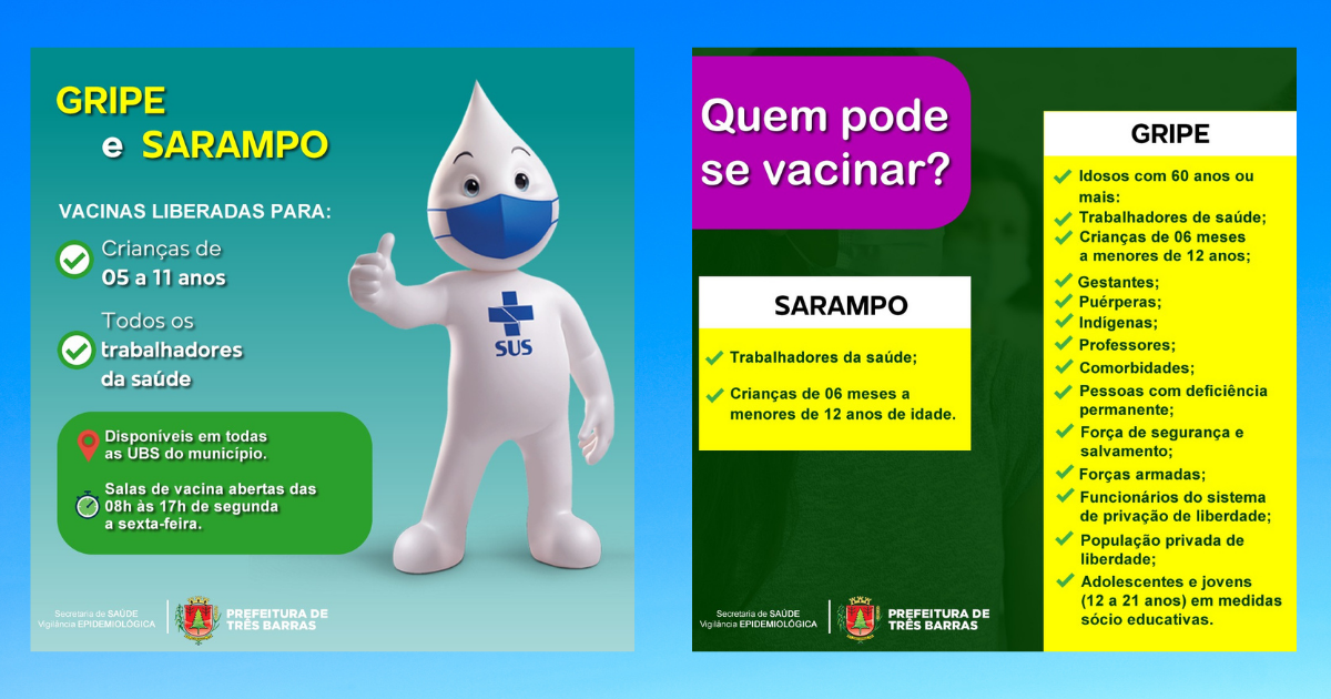 Gripe e sarampo: ampliada vacinação para crianças de 5 a 11 anos e todos os trabalhadores de saúde