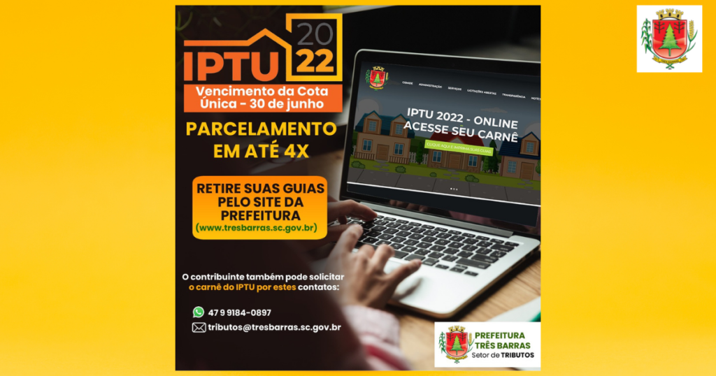IPTU: contribuintes podem retirar guias pelo site da Prefeitura ou solicitar por WhatsApp e e-mail