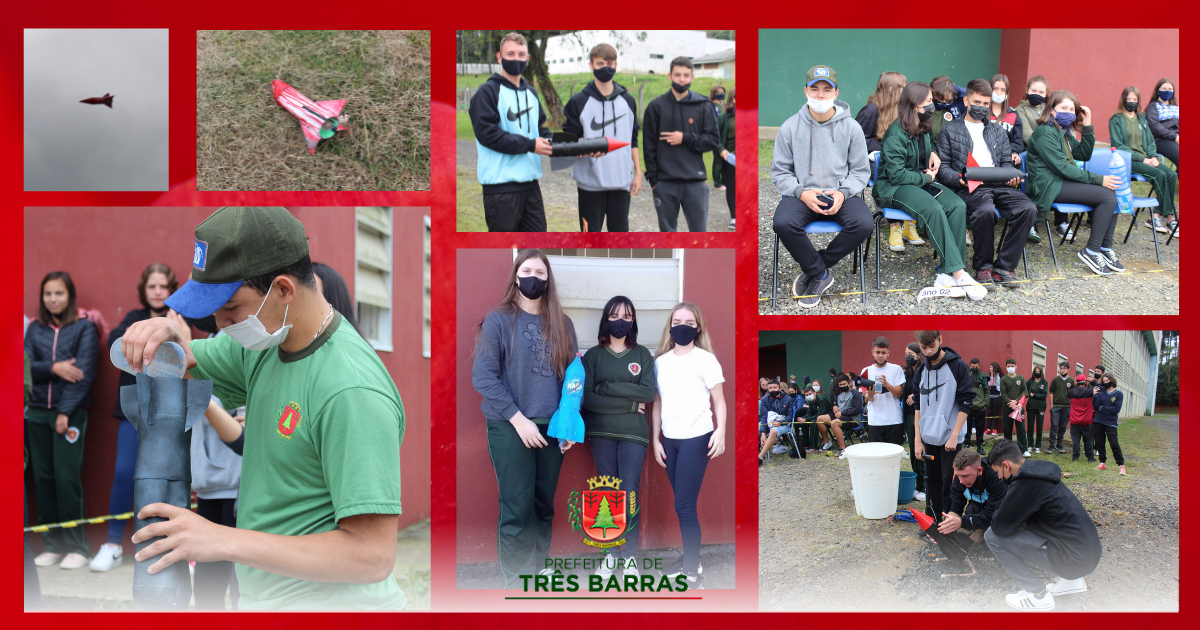Lançamento de foguetes de garrafa pet mobiliza 132 estudantes da EBM Guita Federmann