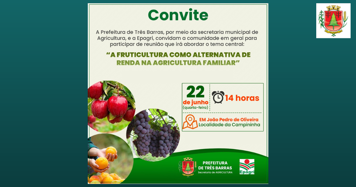 Localidade da Campininha receberá palestra sobre o tema “Fruticultura como alternativa de renda”