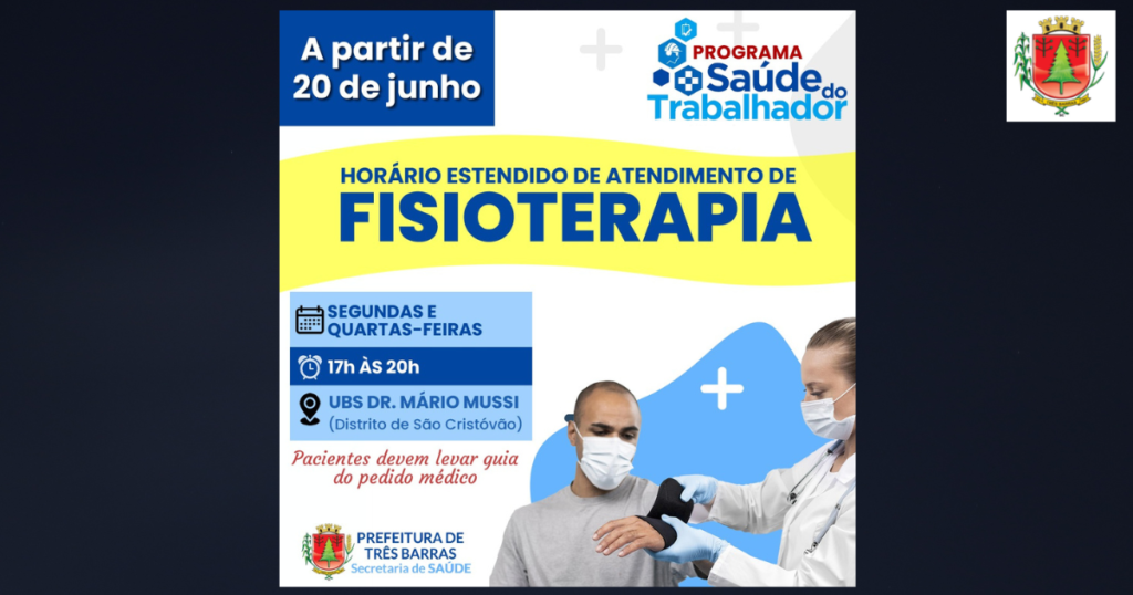 UBS Dr. Mário Mussi terá horário estendido para trabalhadores que necessitam de fisioterapia