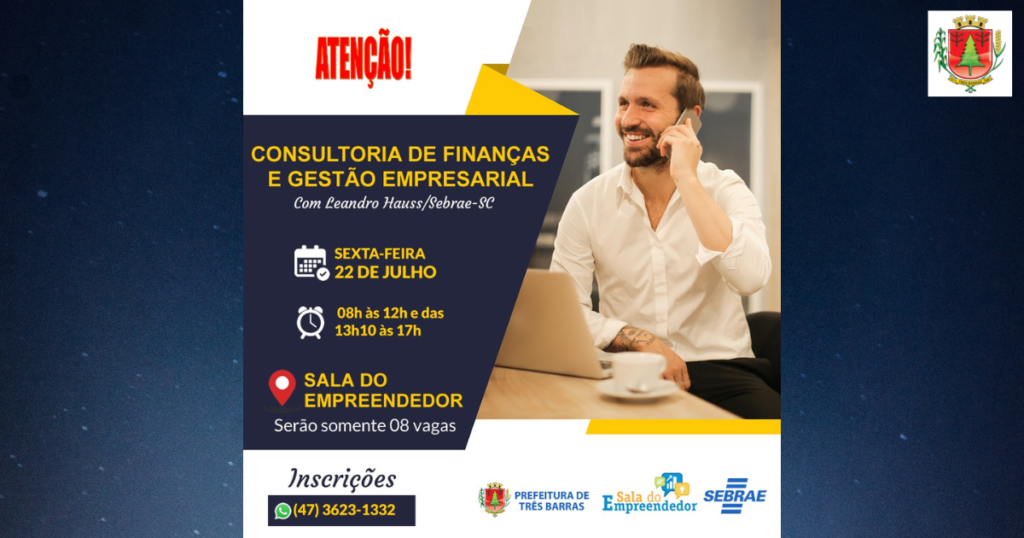 Sala do Empreendedor: inscrições abertas para consultoria sobre Finanças e Gestão Empresarial