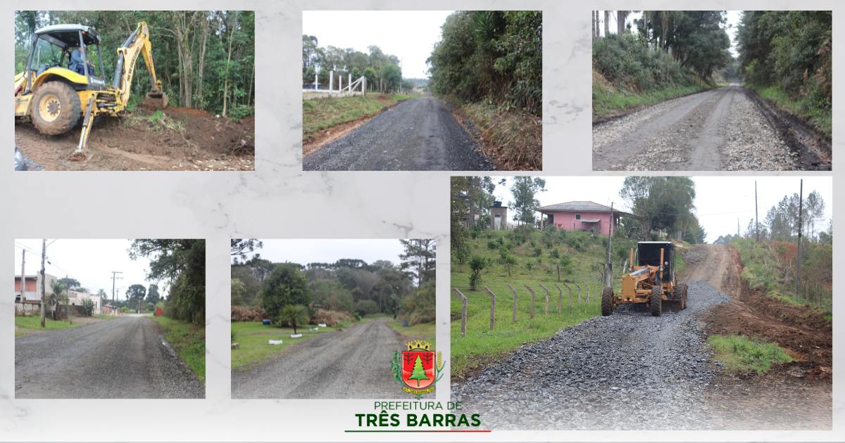 Vias da Vila 02 e do Km 06/Barra Grande, em Três Barras, recebem reparos