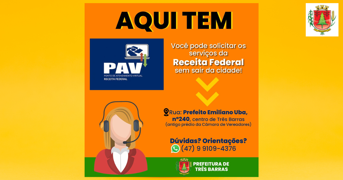 PAV está disponibilizando WhatsApp para que munícipes tirem dúvidas ou busquem orientações