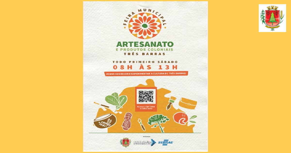 Sábado, 06 de agosto, é dia de Feira Municipal de Artesanato e Produtos Coloniais