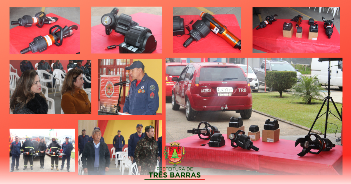 Ato oficializa entrega de equipamentos desencarceradores ao 1° Grupo Bombeiros Militar de Três Barras