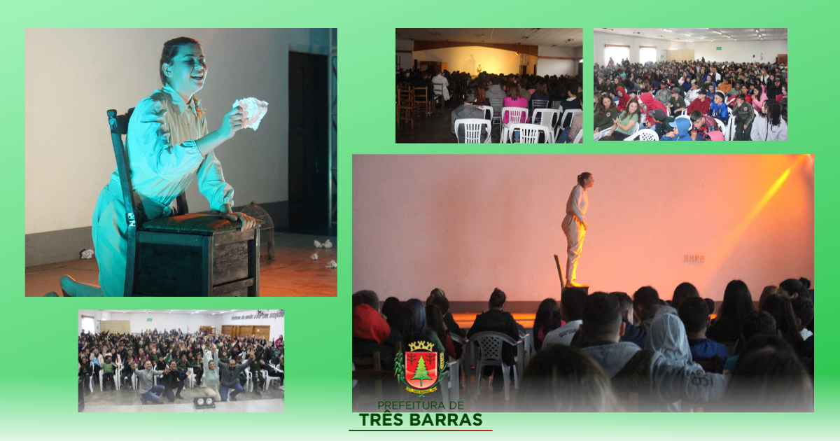 Monólogo teatral a estudantes encerra atividades dedicadas à campanha Setembro Amarelo em Três Barras
