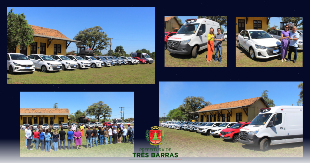 Ato oficializa a entrega de 13 novos veículos adquiridos pela Prefeitura de Três Barras