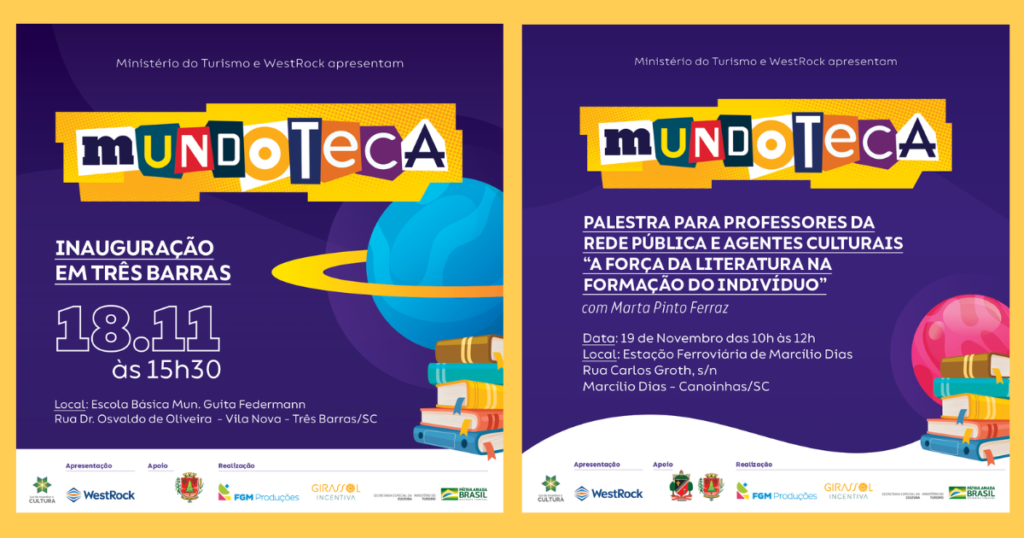 Três Barras será uma das cidades beneficiadas com o Projeto Mundoteca
