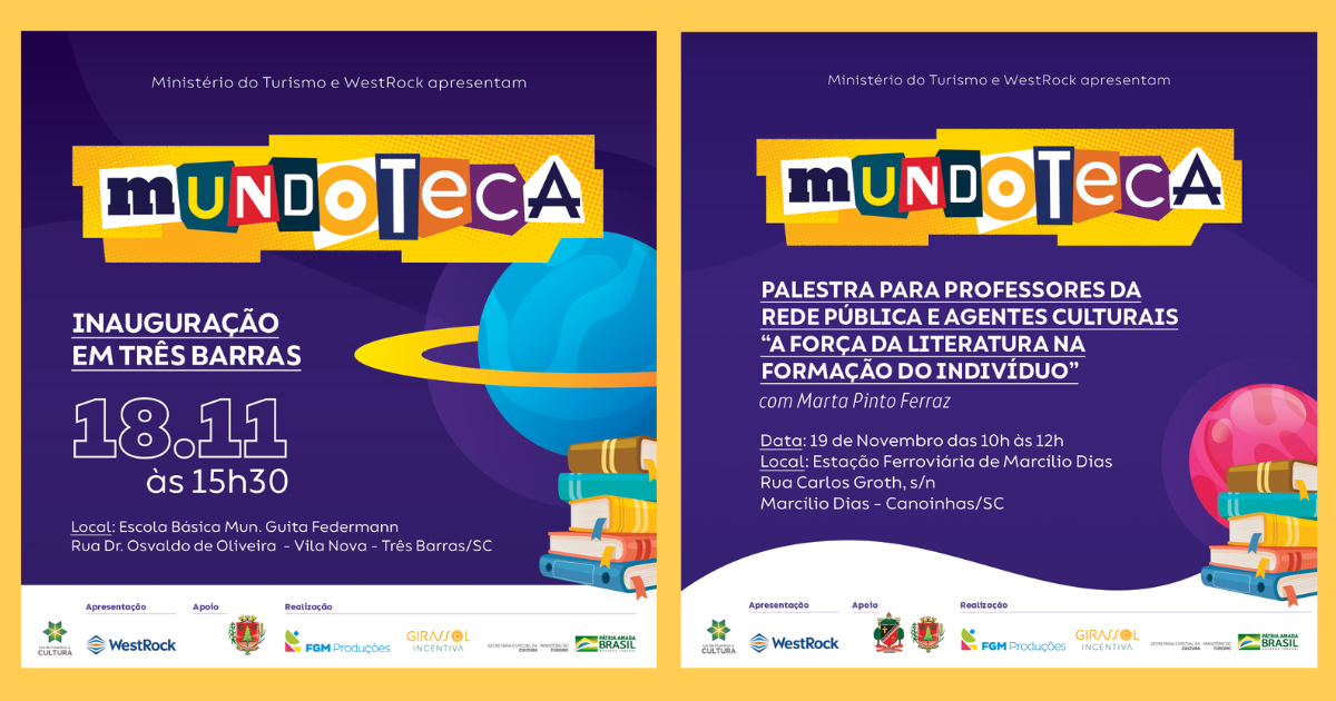Três Barras será uma das cidades beneficiadas com o Projeto Mundoteca