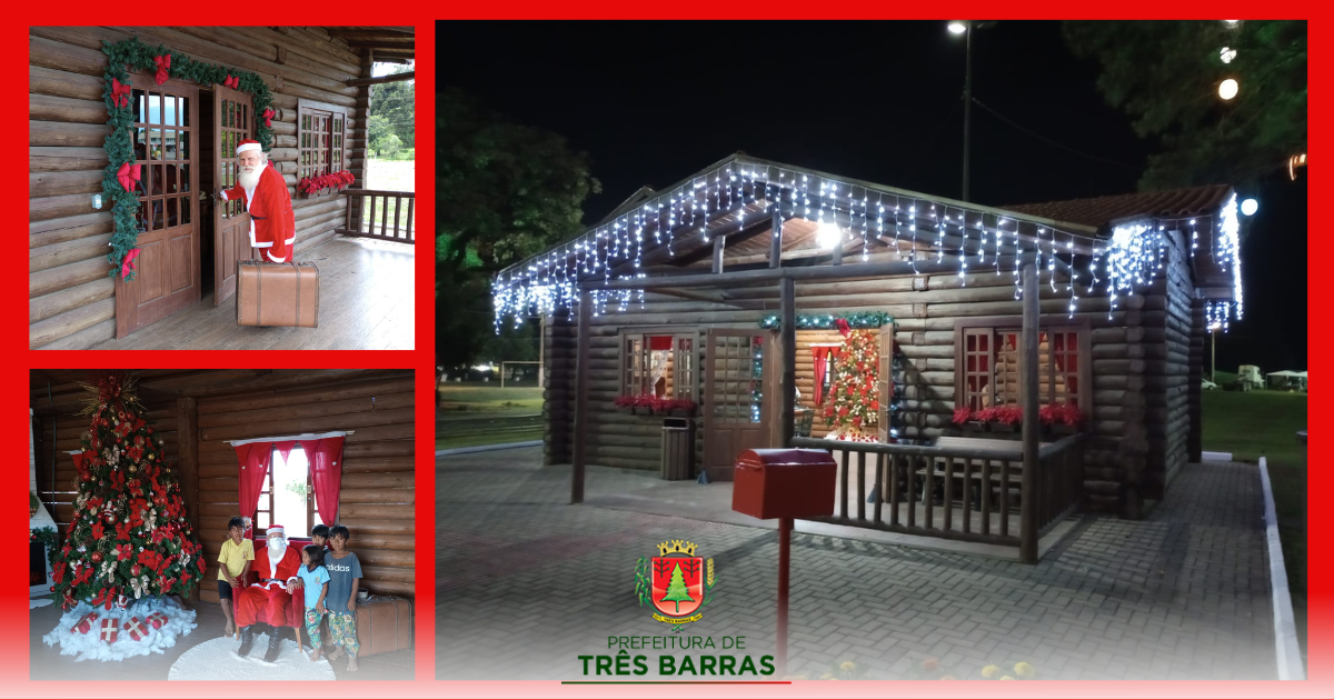 Casa do Papai Noel está oficialmente aberta à visitação em Três Barras