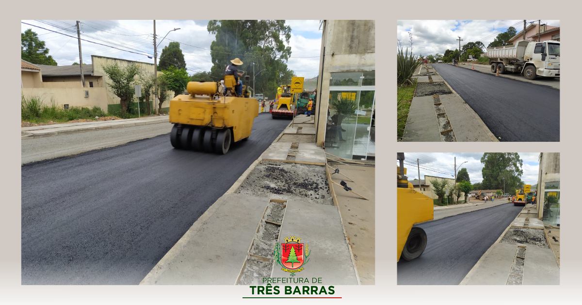 Rua Lumber está recebendo camada asfáltica com oito centímetros de espessura