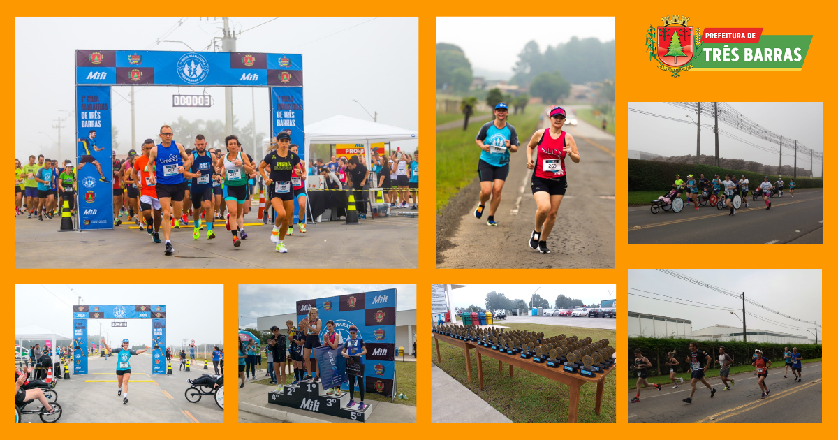 289 corredores concluem provas de 5km e 21 km durante a 1ª Meia Maratona de Três Barras