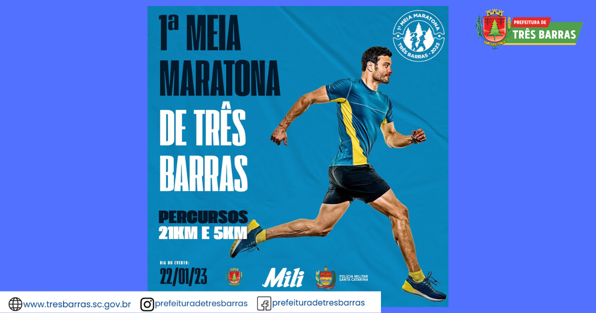 320 atletas devem participar da 1ª Meia Maratona e Corrida Rústica de Três Barras
