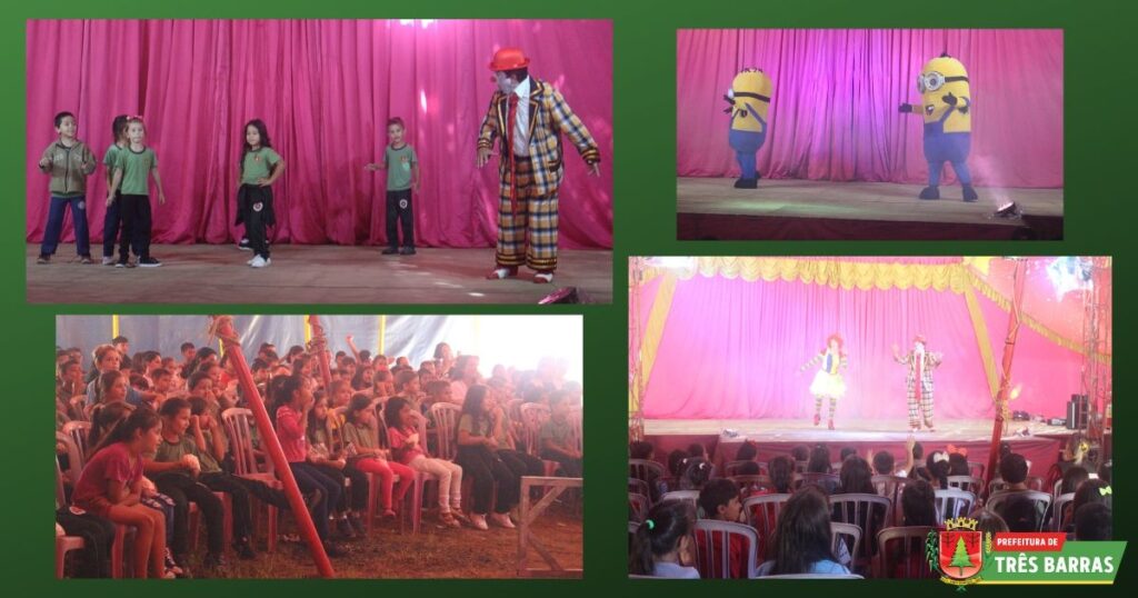 Atrações circenses divertem estudantes da rede municipal de ensino de Três Barras