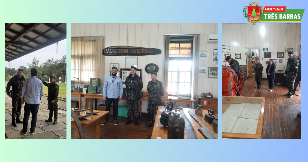 Museu de Três Barras recebe a visita do comandante da 5ª Região Militar do Exército Brasileiro