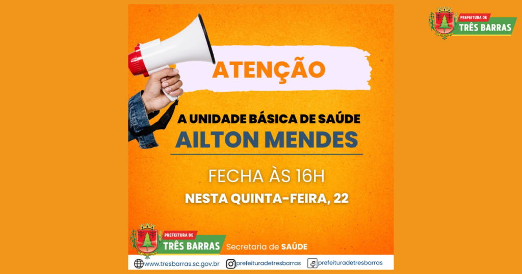 Unidade básica de saúde Ailton Mendes fechará às 16h nesta quinta-feira