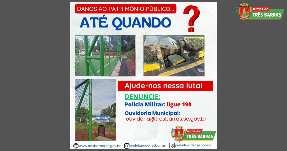 Depredação do patrimônio público: município registra frequentes quebras em tampas de concreto e vandalismo em cancha sintética